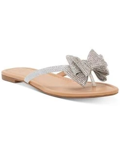 INC International Concepts Women's Mabae Bow Flat Sandals, Created For Macy's