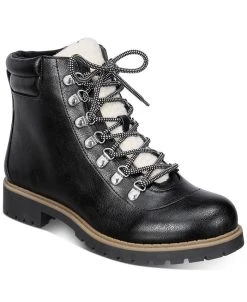 Style & Co Maariah Lace-Up Lug Sole Booties, Created For Macy's