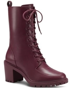Alfani Women's Blaire Lace-Up Lug Sole Booties, Created For Macy's