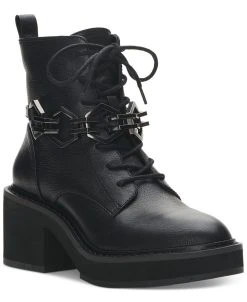 Vince Camuto Women's Keltana Chained Lace-Up Combat Booties
