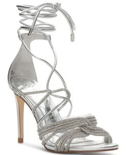 Vince Camuto Women's Aimery Strappy Rhinestone Tie-Up Stiletto Sandals