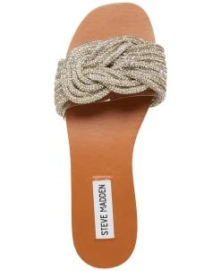 Steve Madden Women's Adore Rhinestone Knotted Flat Sandals -Sam Edelman Shop 22721115 fpx