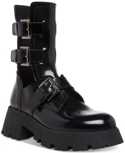 Steve Madden Women's Okara Strappy Buckle Combat Boots