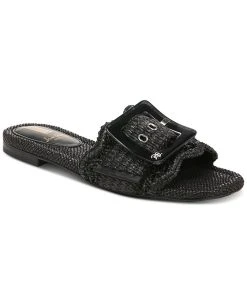 Sam Edelman Women's Bambi Raffia Buckle Slide Sandals