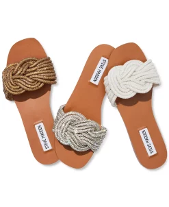 Steve Madden Women's Adore Rhinestone Knotted Flat Sandals -Sam Edelman Shop 23747683 fpx