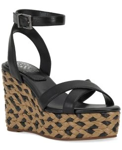 Vince Camuto Fettana Ankle-Strap Espadrille Platform Wedge Sandals